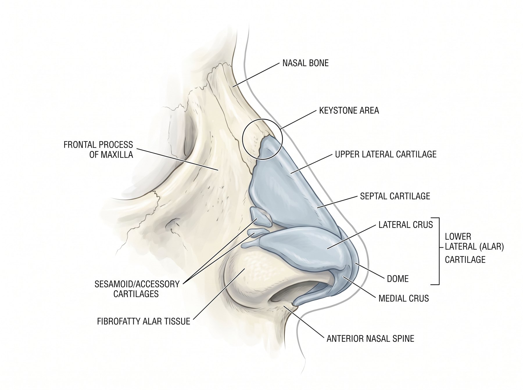 Lateral nasal framework